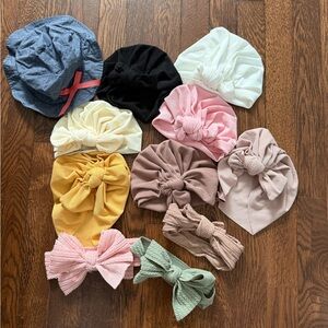 Colorful baby girl Bow hat/Headbands bundle